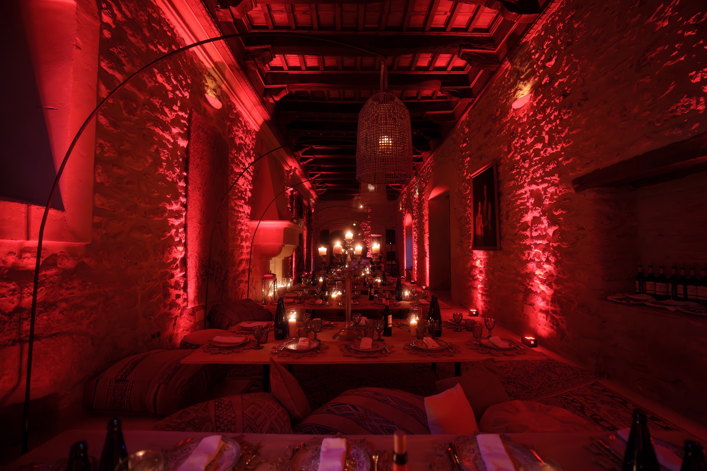 Candlelit hall · La Casería de Tomillos