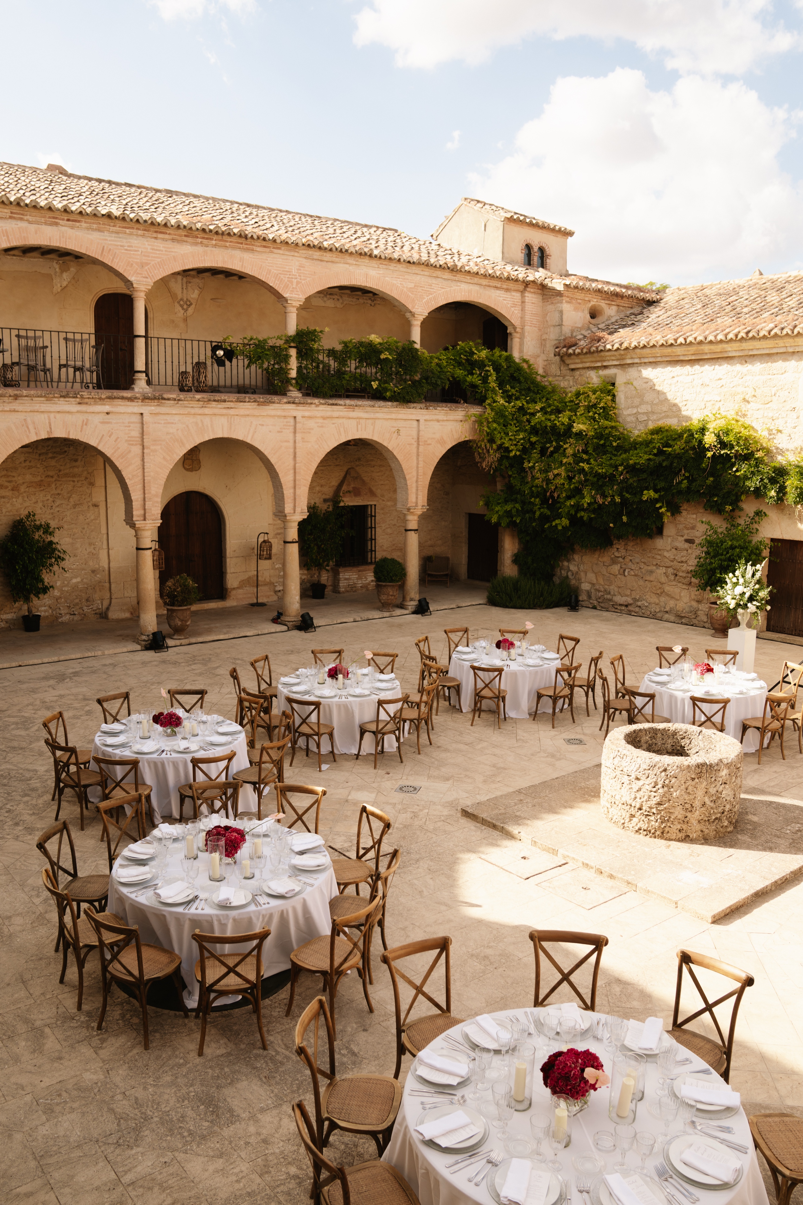 The arched courtyard, ceremony setting