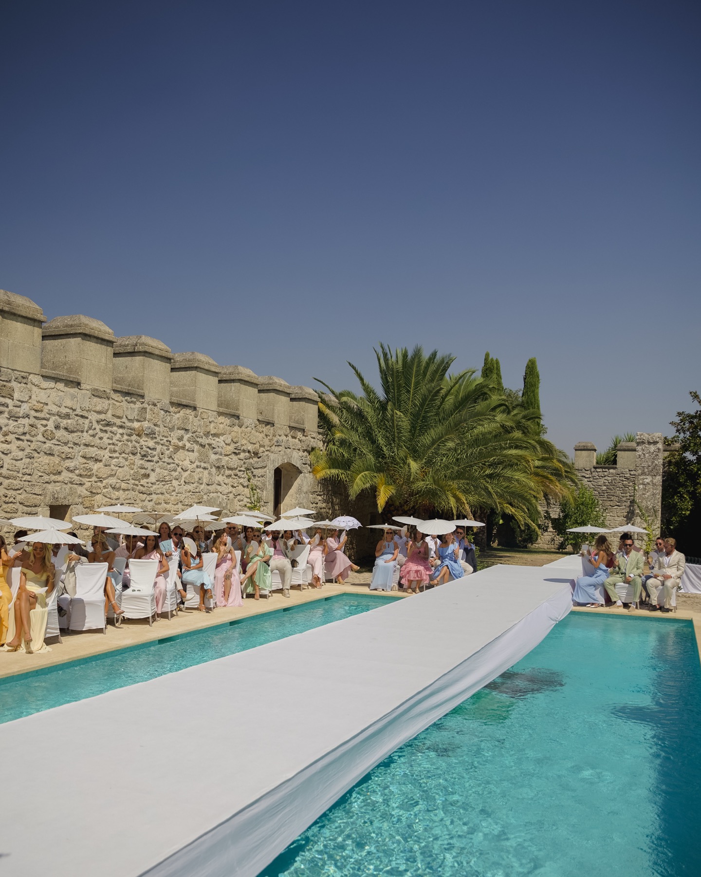 The pool, ceremony setting